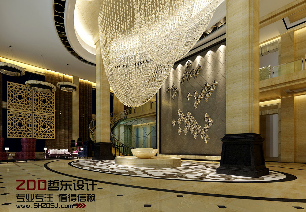 周口萬(wàn)里國(guó)際五星級(jí)酒店大堂設(shè)計(jì)方案效果圖